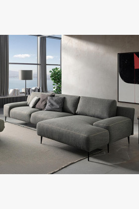 Ecksofa Forma 3 Rec rechts Stoff grau modern komfortabel